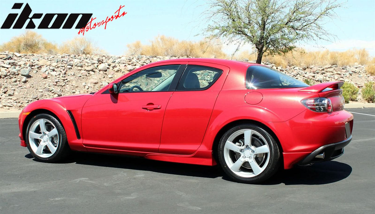 2004-2010 Mazda RX8 OE Style Unpainted Black Side Skirts Extension PU
