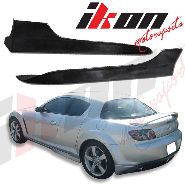 2004-2010 Mazda RX8 OE Style Unpainted Black Side Skirts Extension PU