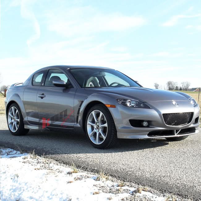 2004-2010 Mazda RX8 OE Style Unpainted Black Side Skirts Extension PU