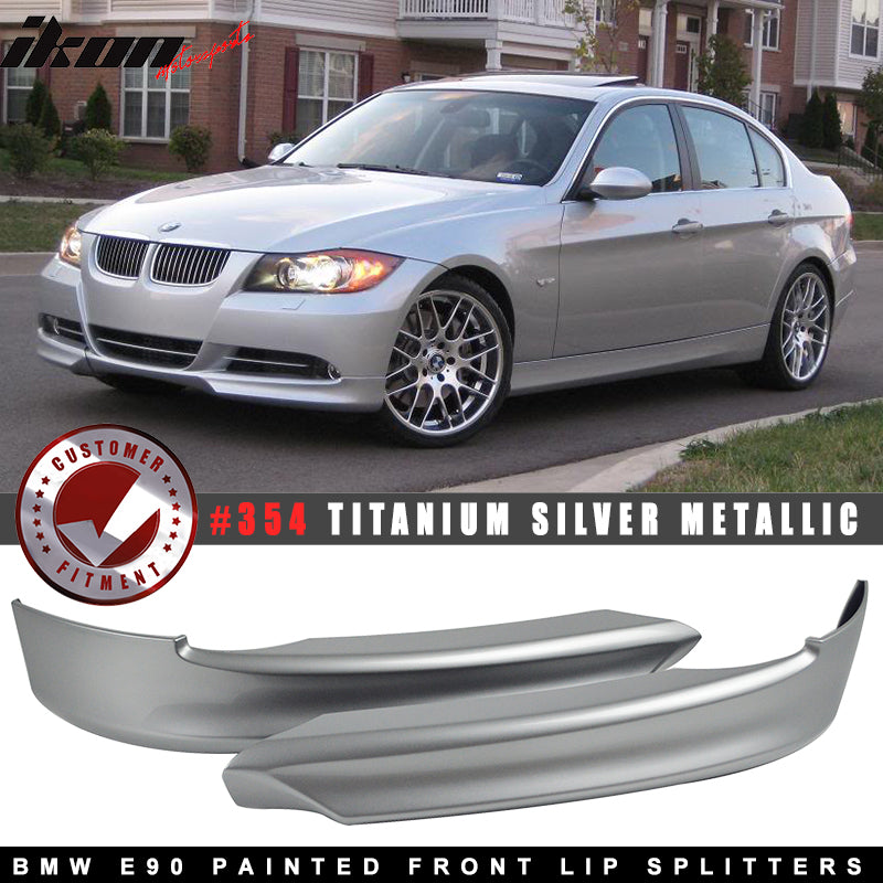 Fits 05-08 BMW E90 3-Series OE Front Lip Splitter 2PC OE Color