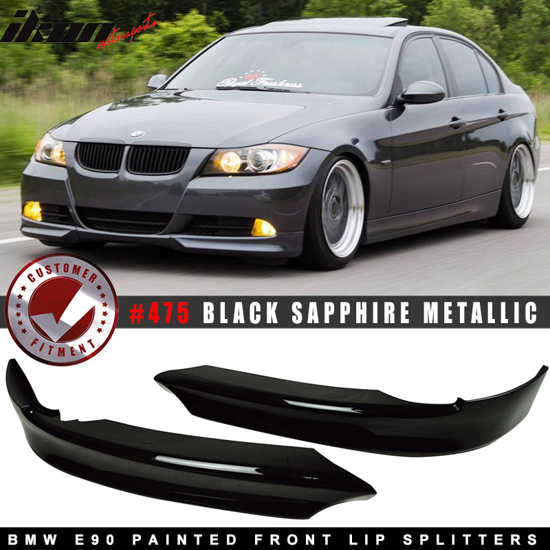 Fits 05-08 BMW E90 3-Series OE Front Lip Splitter 2PC OE Color