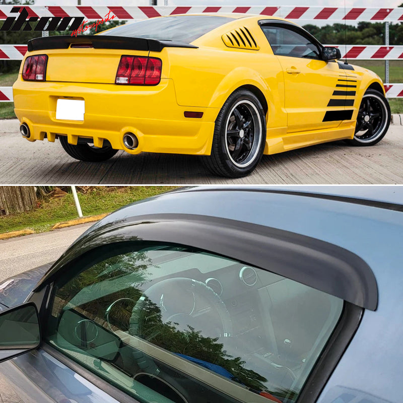 2005-2009 Ford Mustang Slim Style Smoke Tinted Window Visors Acrylic