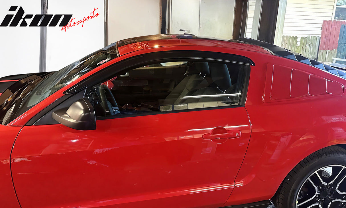 2005-2009 Ford Mustang Slim Style Smoke Tinted Window Visors Acrylic