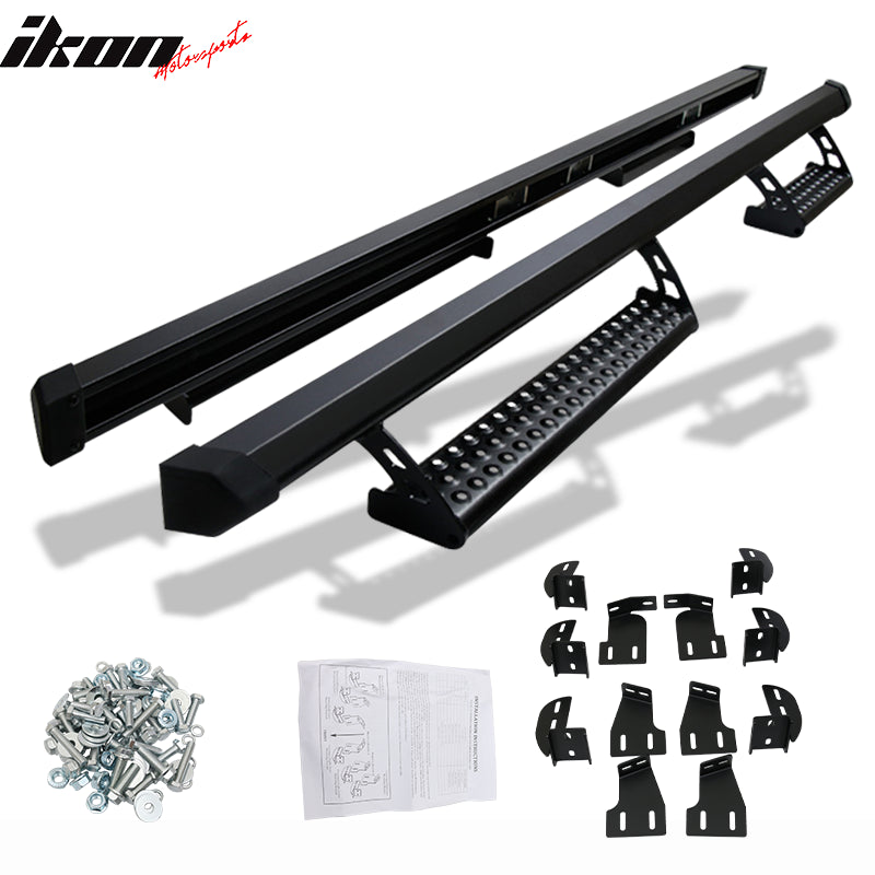 2005-2022 Toyota Tacoma Double OE Style Black Running Boards Steel