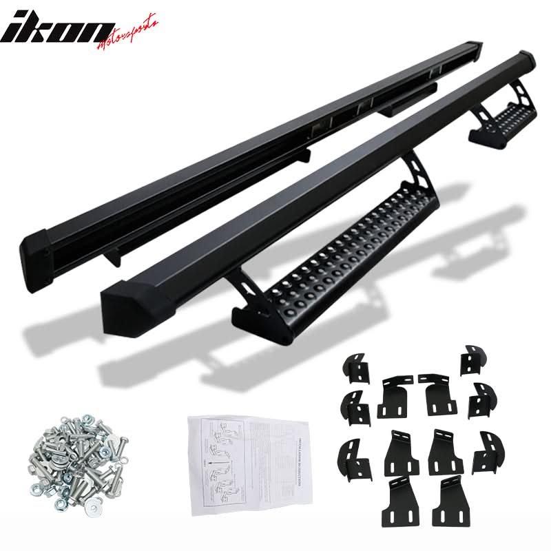 2005-2022 Toyota Tacoma Double OE Style Black Running Boards Steel