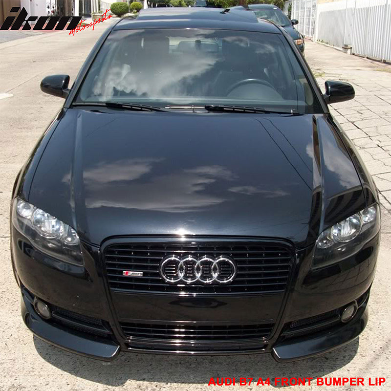 2006-2008 Audi A4 B7 Euro style Unpainted Black Front Lip Splitter PU