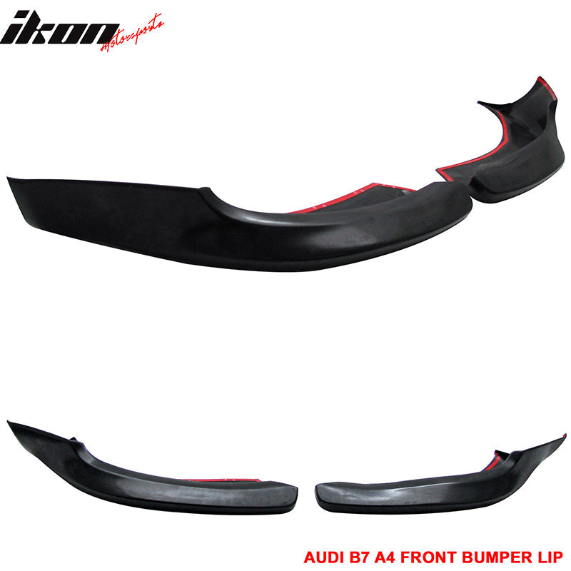 2006-2008 Audi A4 B7 Euro style Unpainted Black Front Lip Splitter PU
