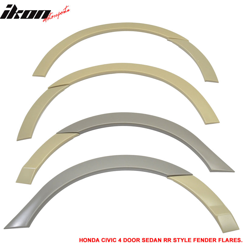 2006-2011 Honda Civic RR Style Unpainted Front Rear Fender Flares ABS