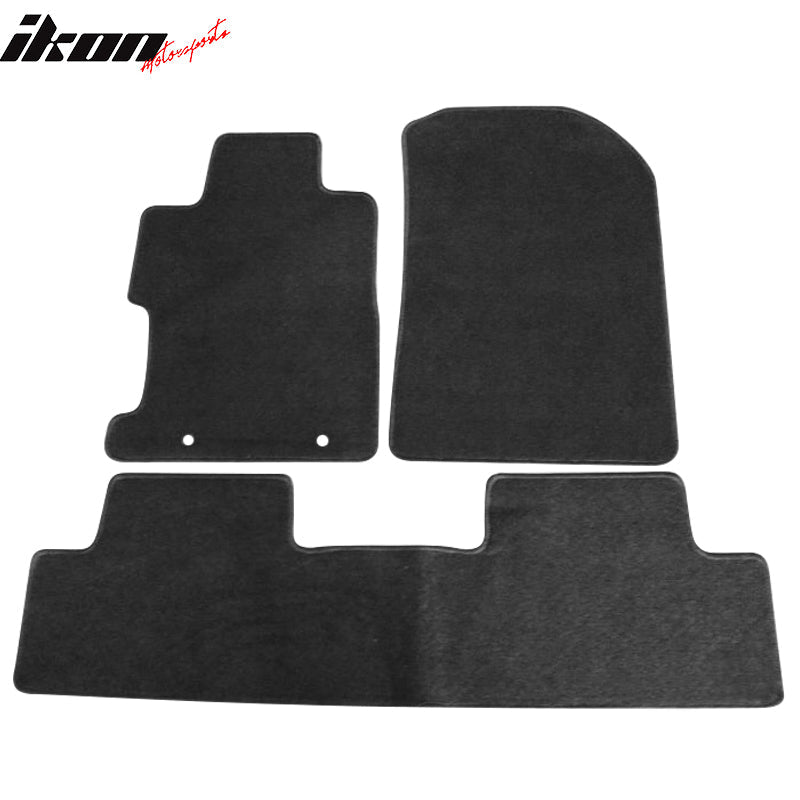 Car Floor Mat for 2006-2011 Honda Civic Black Carpet 3PC Nylon