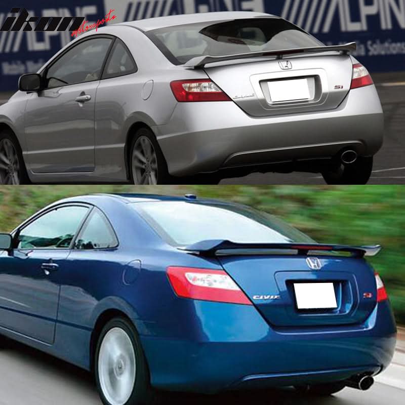 2006-2011 Honda Civic Coupe Trunk Spoiler w/ 3rd Brake LED Light ABS