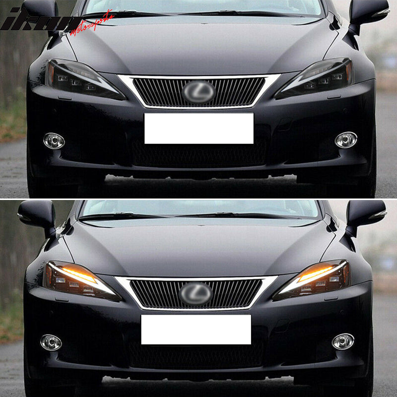 2006-2013 Lexus IS250 IS350 IS-F F Sport Style Black LED Headlights