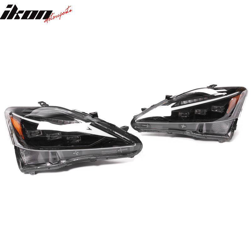 2006-2013 Lexus IS250 IS350 IS-F F Sport Style Black LED Headlights