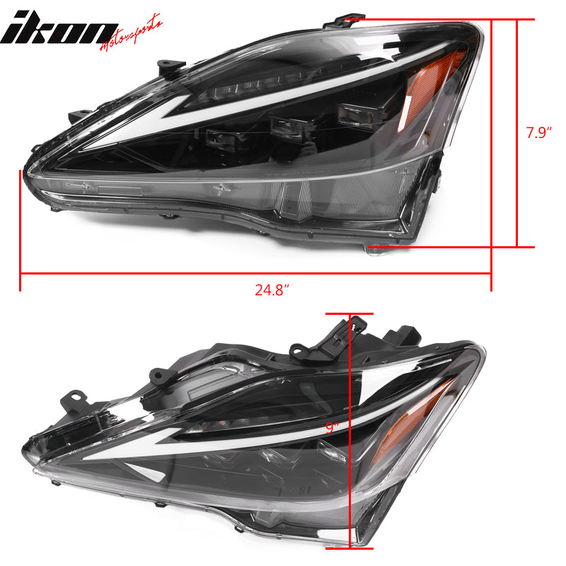 2006-2013 Lexus IS250 IS350 IS-F F Sport Style Black LED Headlights