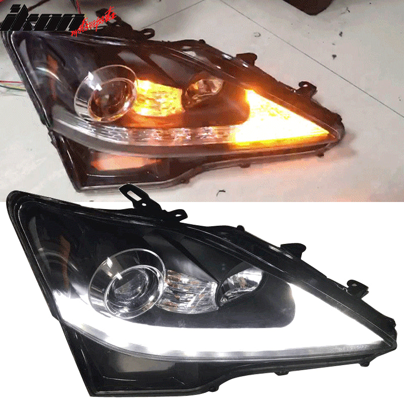 2006-2014 Lexus IS250 IS350 IS-F Facelift Style Headlights - Black