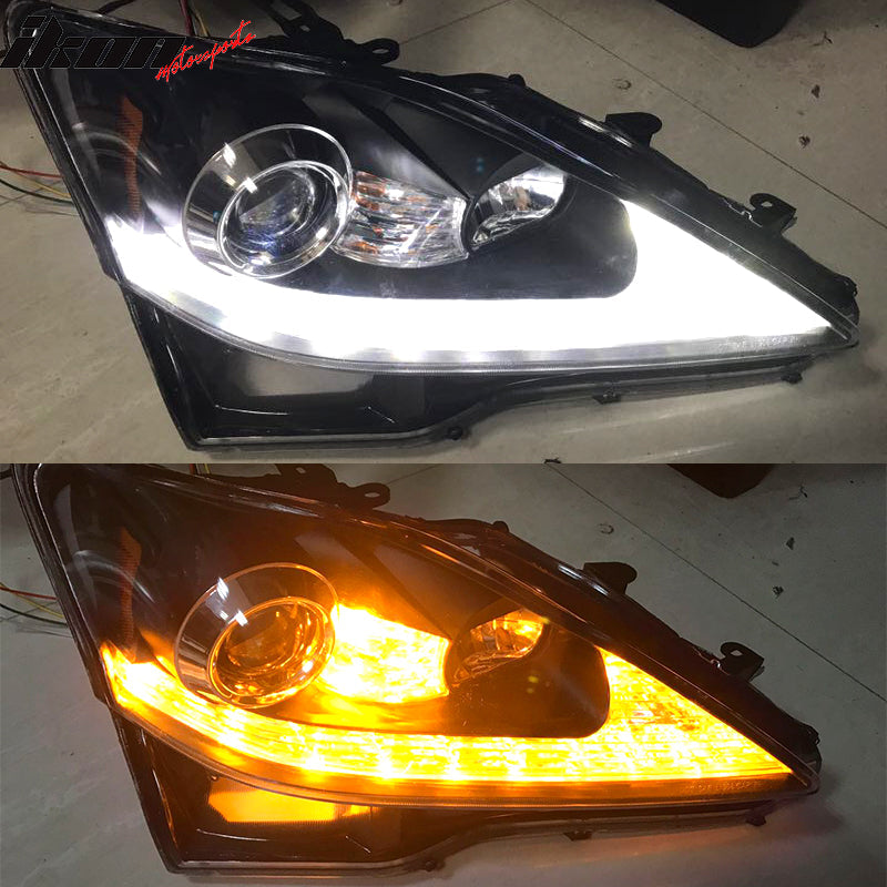 2006-2014 Lexus IS250 IS350 IS-F Facelift Style Headlights - Black