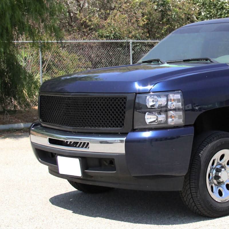 Spec-D Grill Chevy Silverado (2007-2013) Mesh Gloss Black