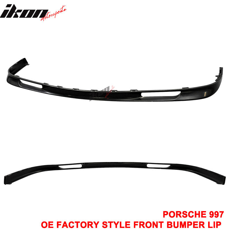 2007-2013 Porsche 997 OEM Style Unpainted Black Front Bumper Lip PU