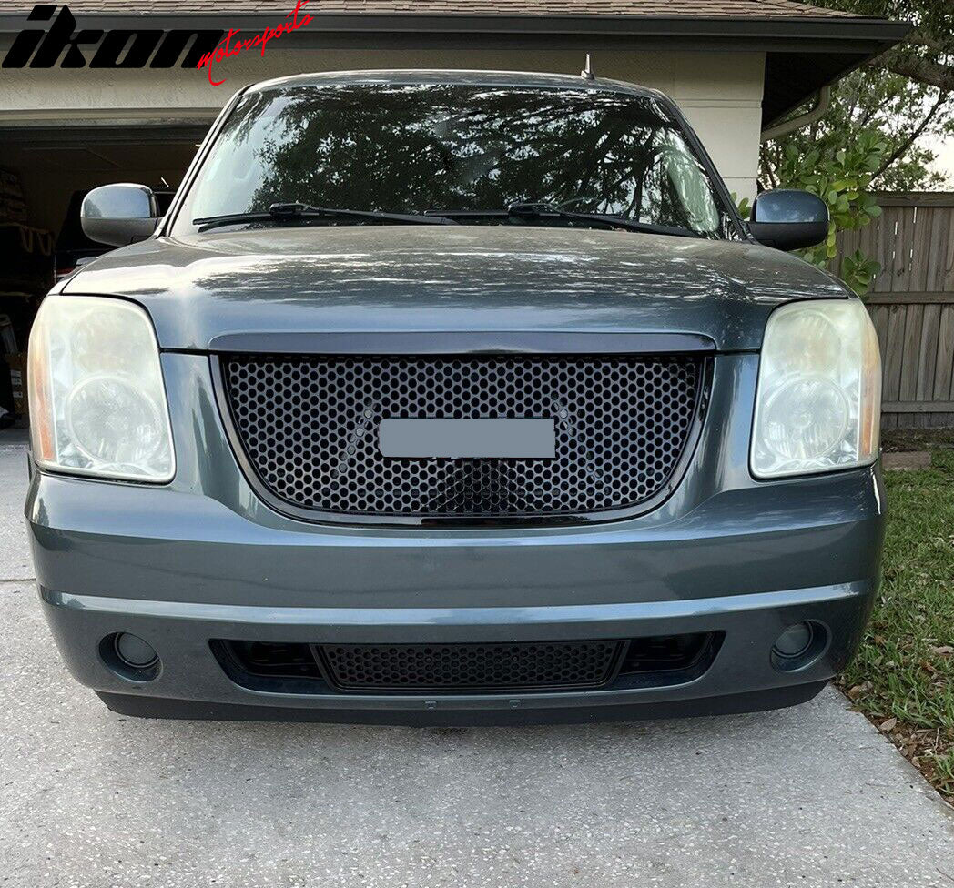 2007-2014 GMC Yukon Grill Round Hole Mesh Style Black Car Grille ABS