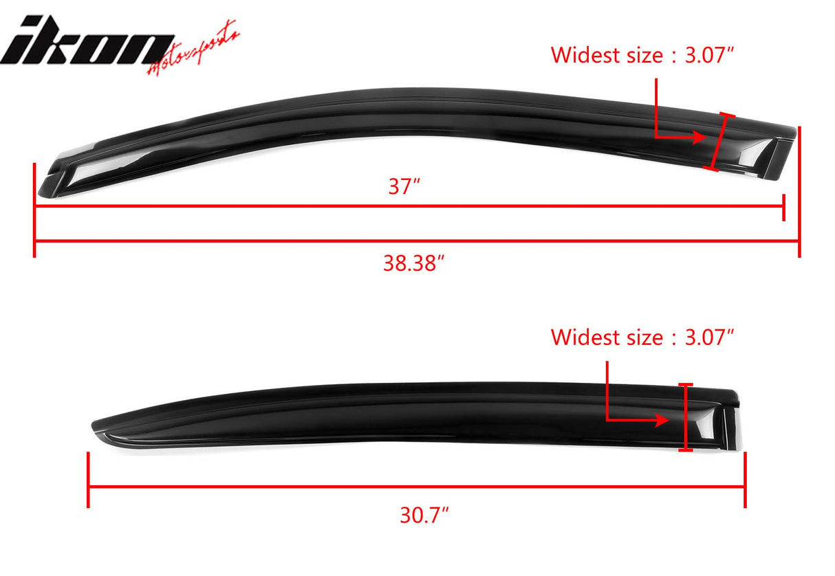 2008-2014 Dodge Avenger Slim Style Smoke Tinted Visor Window Acrylic
