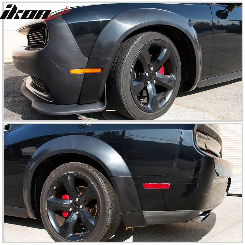 2008-2014 Dodge Challenger Front Bumper + SRT Lip + Fender Flares PP
