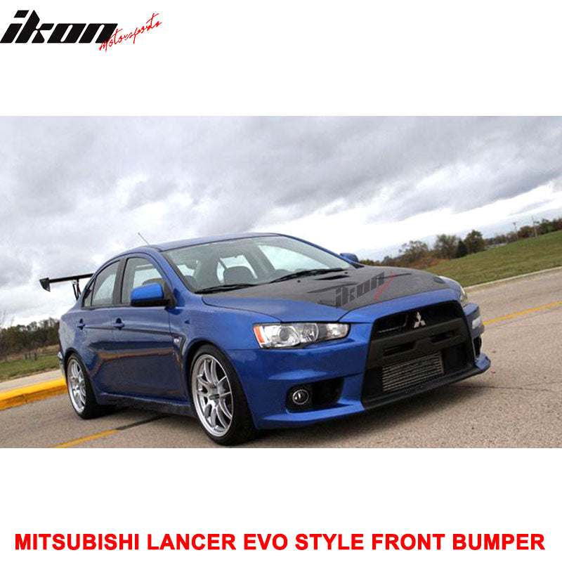 2008-2015 Mitsubishi Lancer EVO Style Front Bumper Cover W/ Fog Lights
