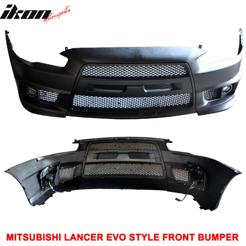 2008-2015 Mitsubishi Lancer EVO Style Front Bumper Cover W/ Fog Lights
