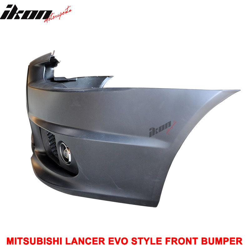 2008-2015 Mitsubishi Lancer EVO Style Front Bumper Cover W/ Fog Lights