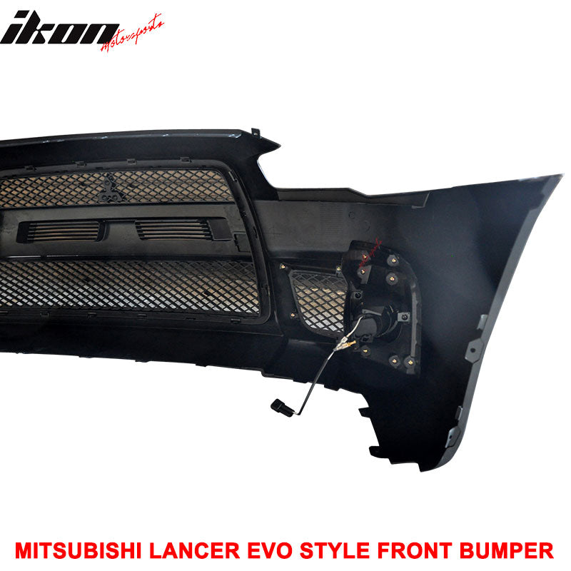 2008-2015 Mitsubishi Lancer EVO Style Front Bumper Cover W/ Fog Lights