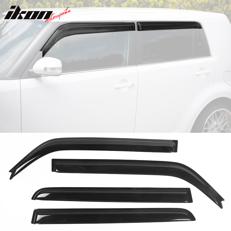2008-2015 Scion xB Window Visor Slim Style Smoke Tinted Acrylic