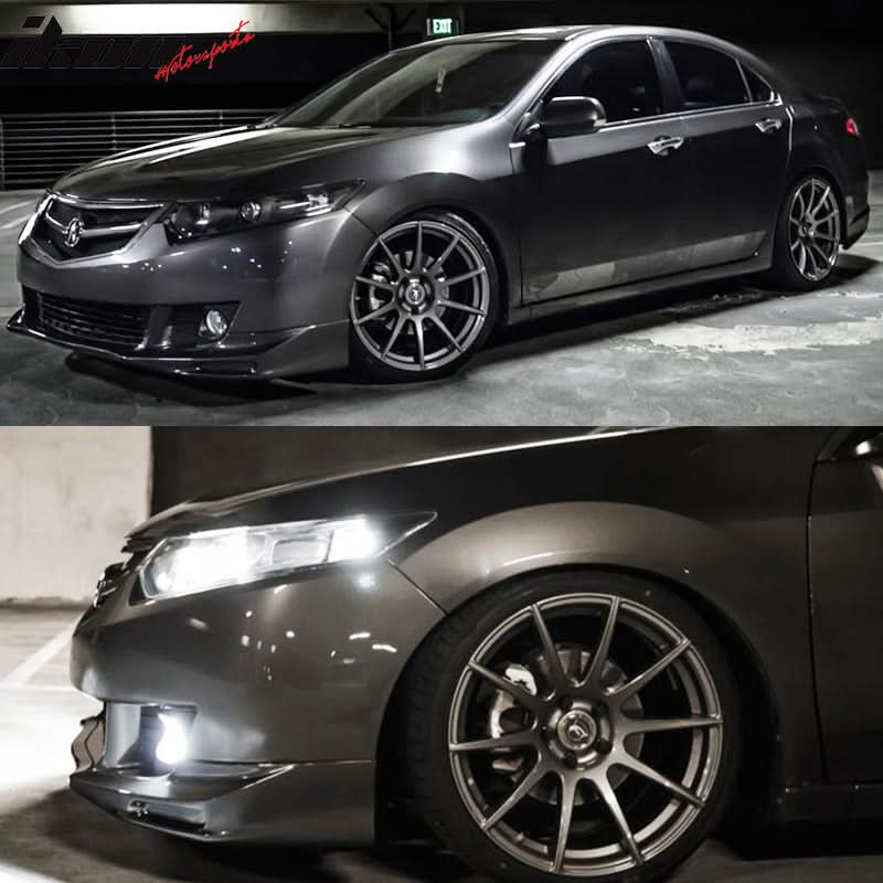 2009-2010 Acura TSX CU1 JDM Style Unpainted Black Front Bumper Lip PU