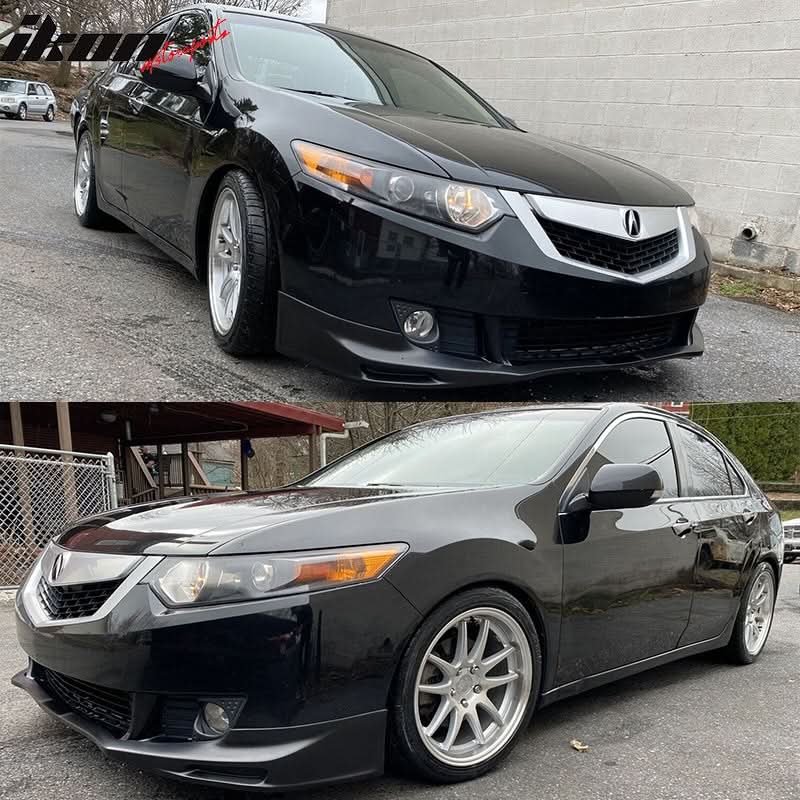 2009-2010 Acura TSX CU1 JDM Style Unpainted Black Front Bumper Lip PU