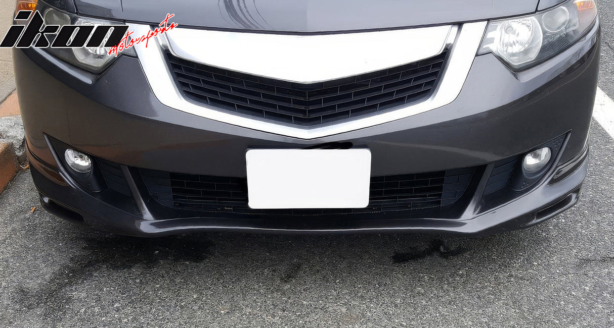 2009-2010 Acura TSX CU1 JDM Style Unpainted Black Front Bumper Lip PU