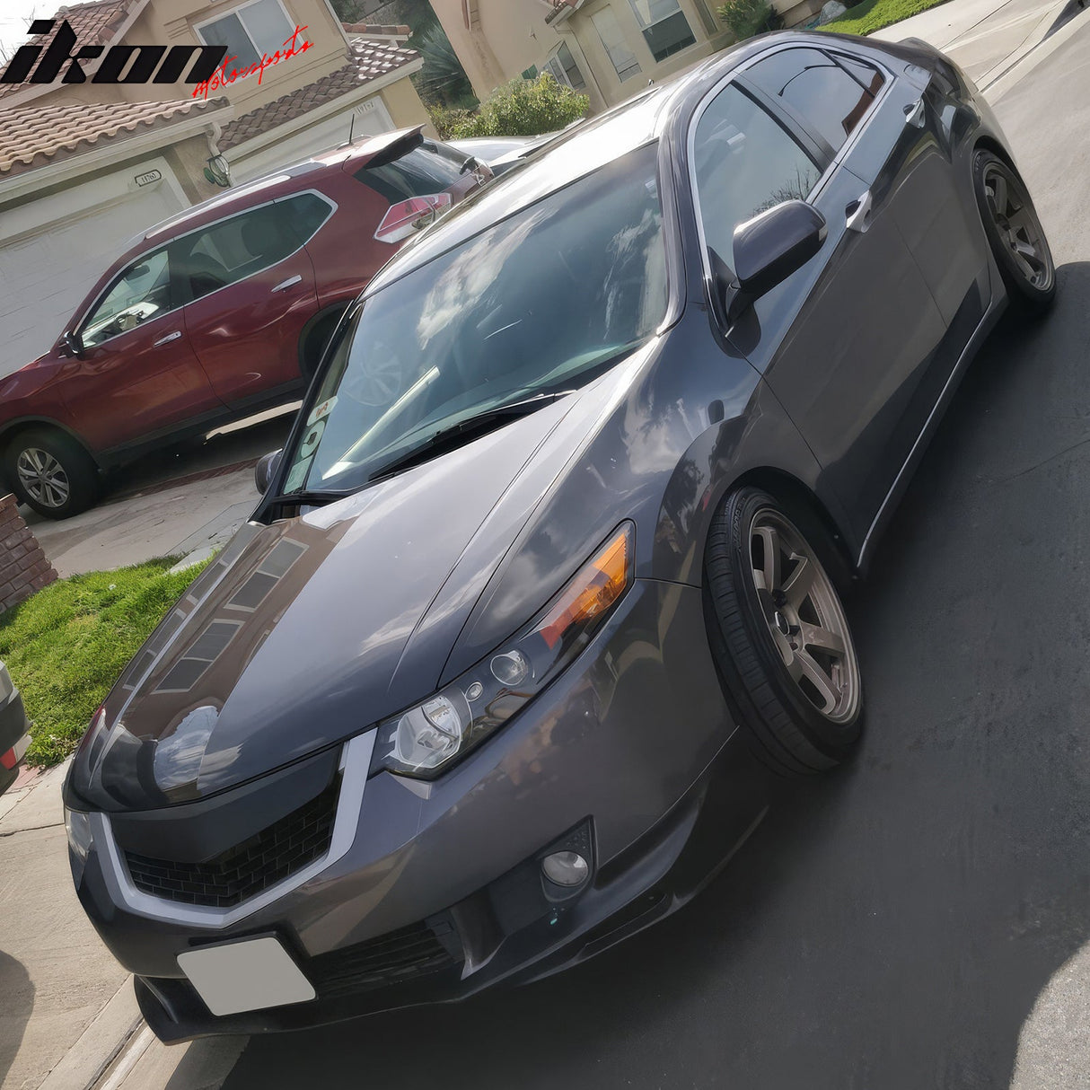 2009-2010 Acura TSX CU1 JDM Style Unpainted Black Front Bumper Lip PU