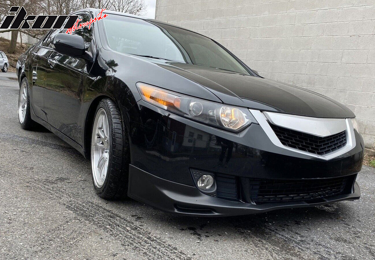 2009-2010 Acura TSX CU1 JDM Style Unpainted Black Front Bumper Lip PU