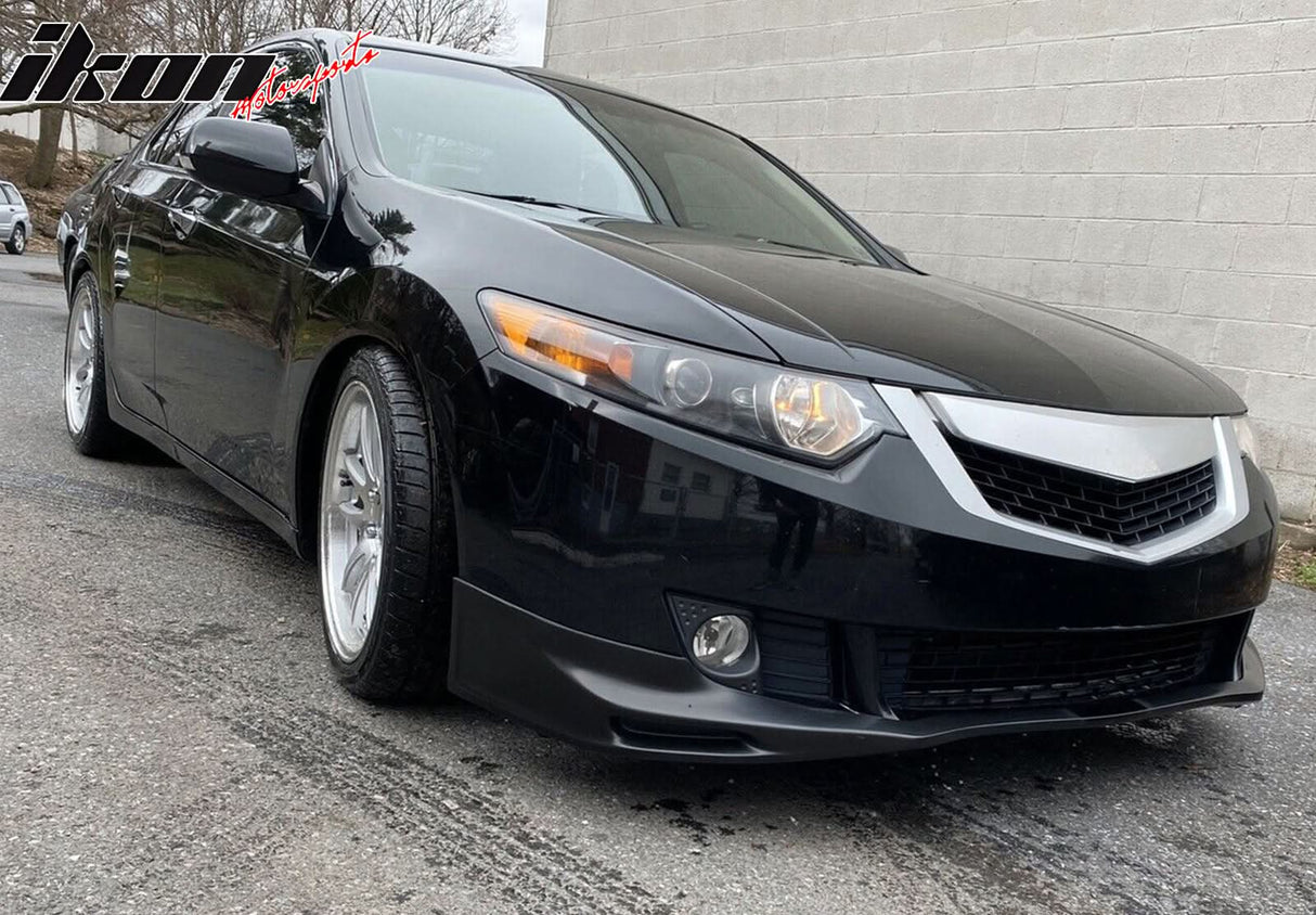 2009-2010 Acura TSX CU1 JDM Style Unpainted Black Front Bumper Lip PU