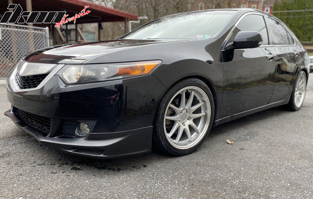 2009-2010 Acura TSX CU1 JDM Style Unpainted Black Front Bumper Lip PU