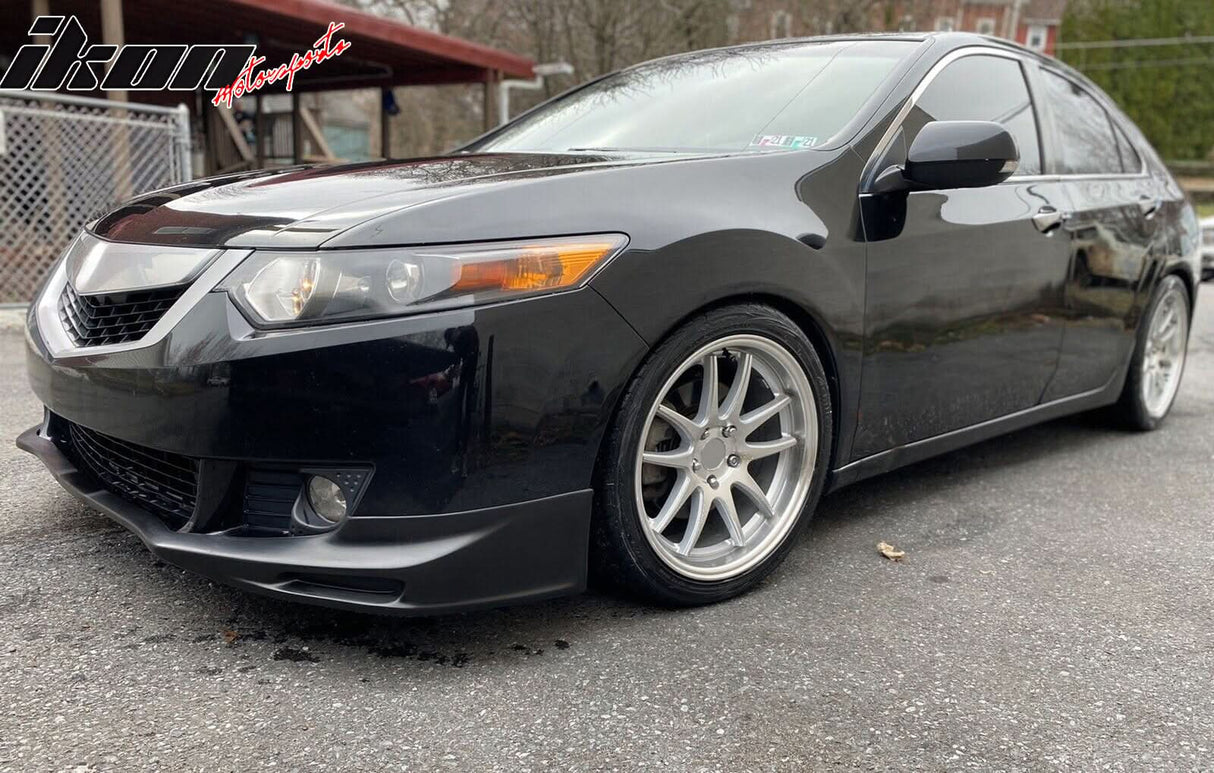 2009-2010 Acura TSX CU1 JDM Style Unpainted Black Front Bumper Lip PU