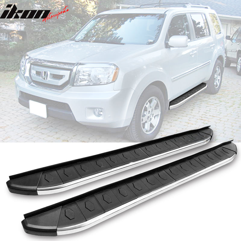 2009-2015 Honda Pilot Running Boards OE Style Black Silver Aluminum