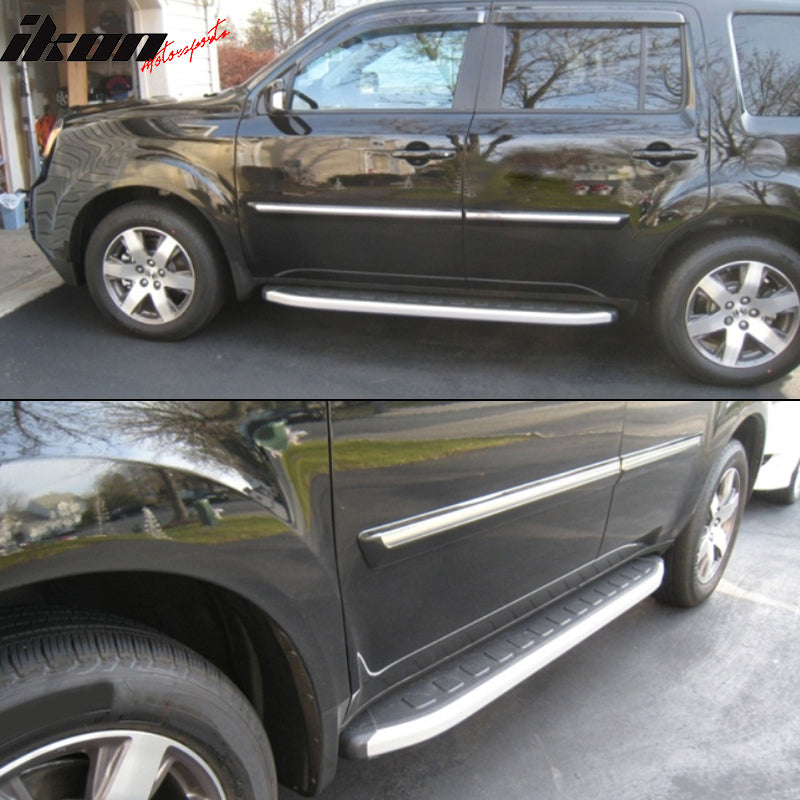 2009-2015 Honda Pilot Running Boards OE Style Black Silver Aluminum