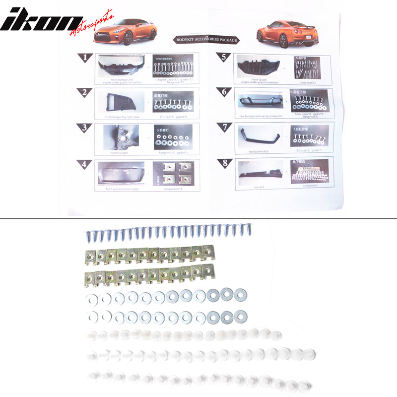 2009-2024 Nissan R35 GTR OE Factory Style Unpainted Side Skirts PP