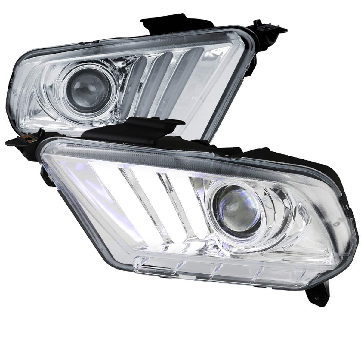Spec-D Projector Headlights Ford Mustang S197 (10-14) LED Sequential Signal - Black / Chrome / Smoke