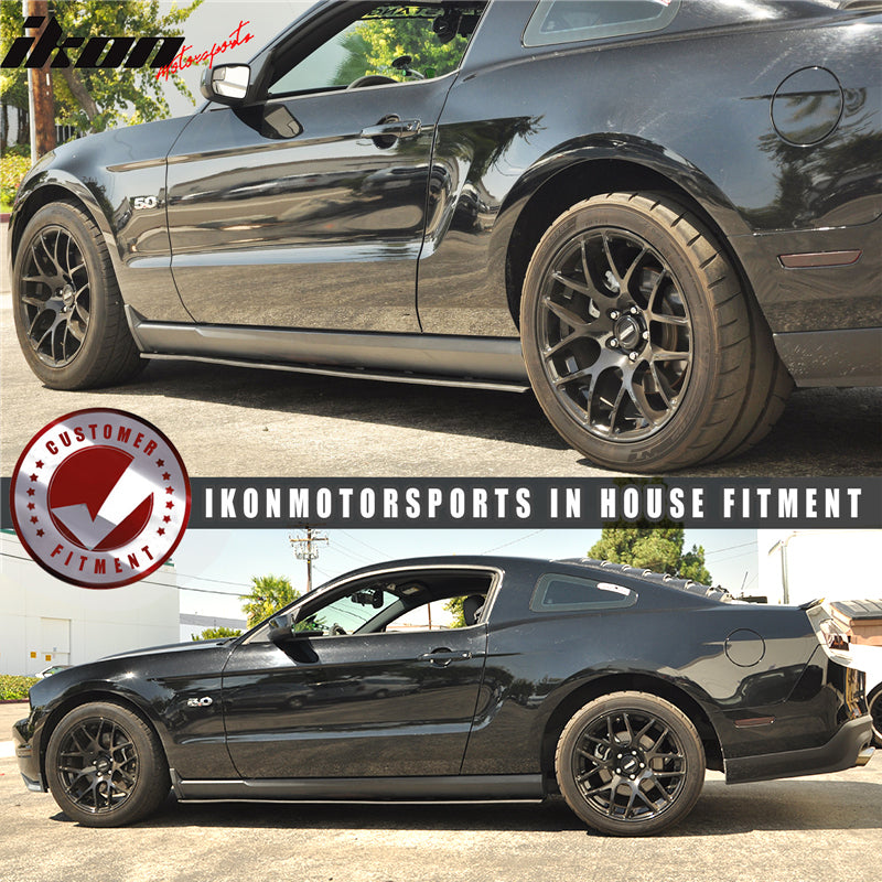 2010-2014 Mustang V6 V8 GT Bottom Line Black Side Skirts Splitter PP