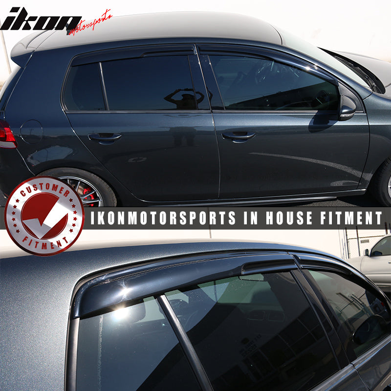 2010-2014 Volkswagen Golf MK6 Mugen Smoke/Tinted Window Visors Acrylic