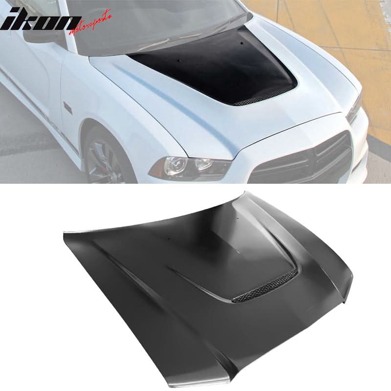 2011-2014 Dodge Charger Hood Replacement SRT 392 Style Aluminum Black
