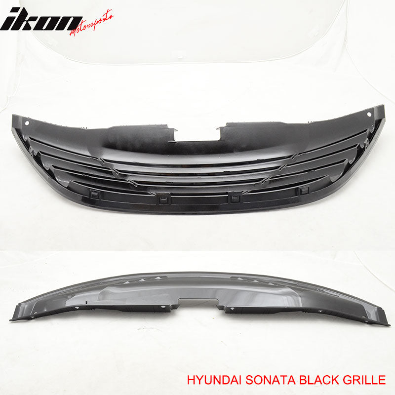 2011-2014 Hyundai Sonata Horizontal Style Front Upper Hood Grille ABS