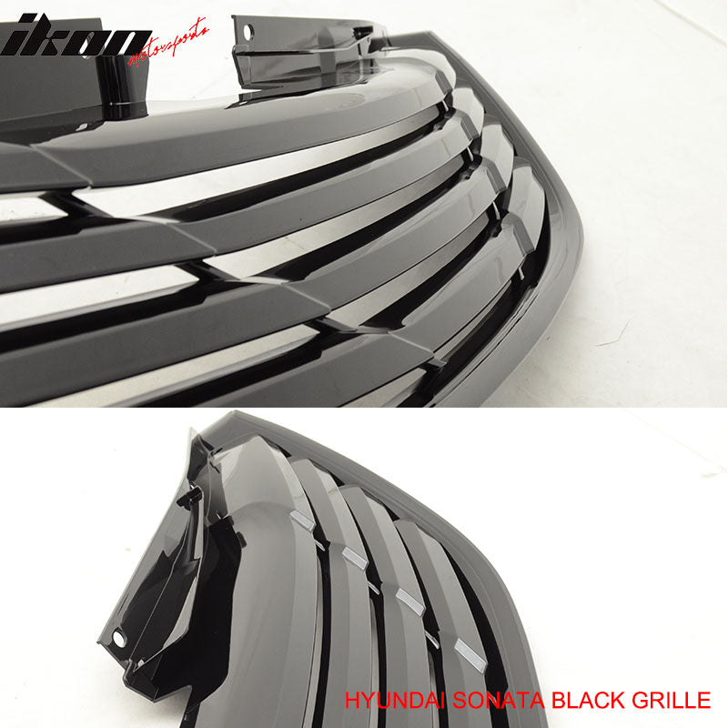 2011-2014 Hyundai Sonata Horizontal Style Front Upper Hood Grille ABS