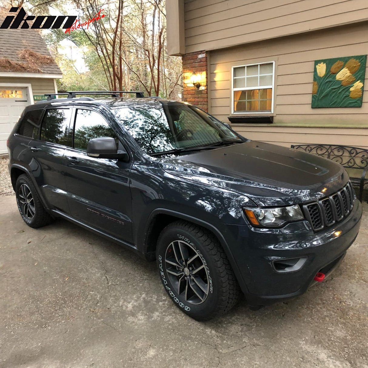 2011-2022 Jeep Grand Cherokee OE Black Roof Rack Cross Bar Aluminum