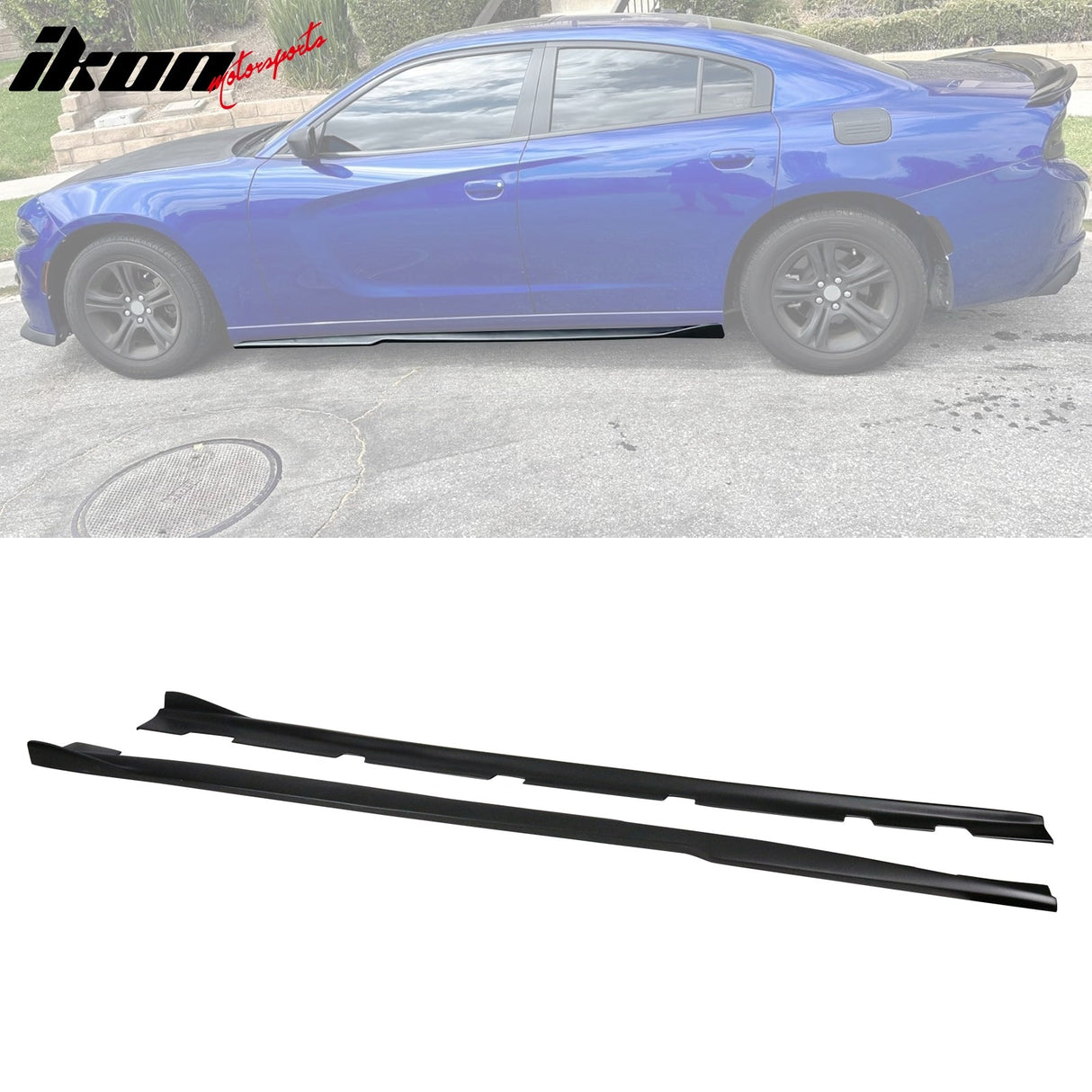 2011-2023 Dodge Charger V3 Style Unpainted Black Side Skirts PP