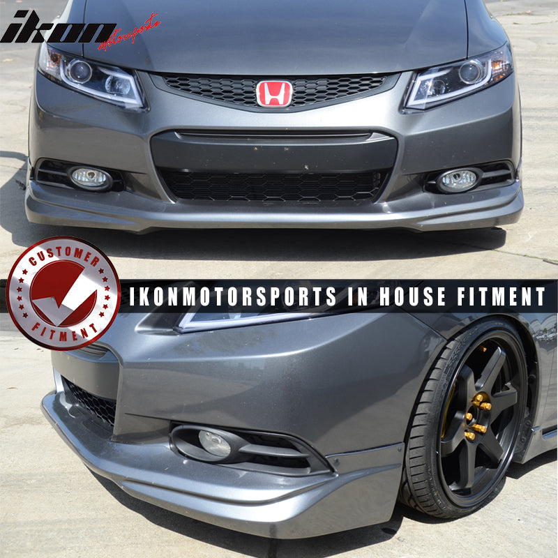 2012-2013 Honda Civic Coupe USDM MD Style Black Front Bumper Lip PU
