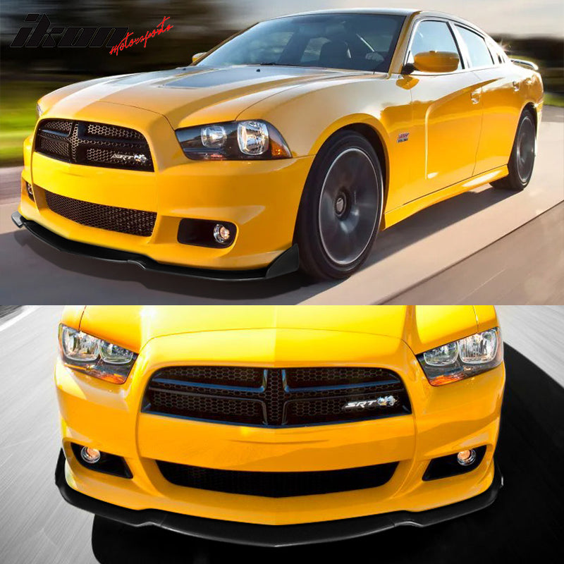 2012-2014 Dodge Charger SRT Unpainted Front Bumper Lip PU 3PCS
